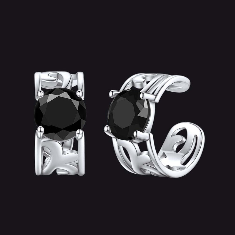 Sterling Silver Celtic Birthstone Ear Cuffs Earrings for