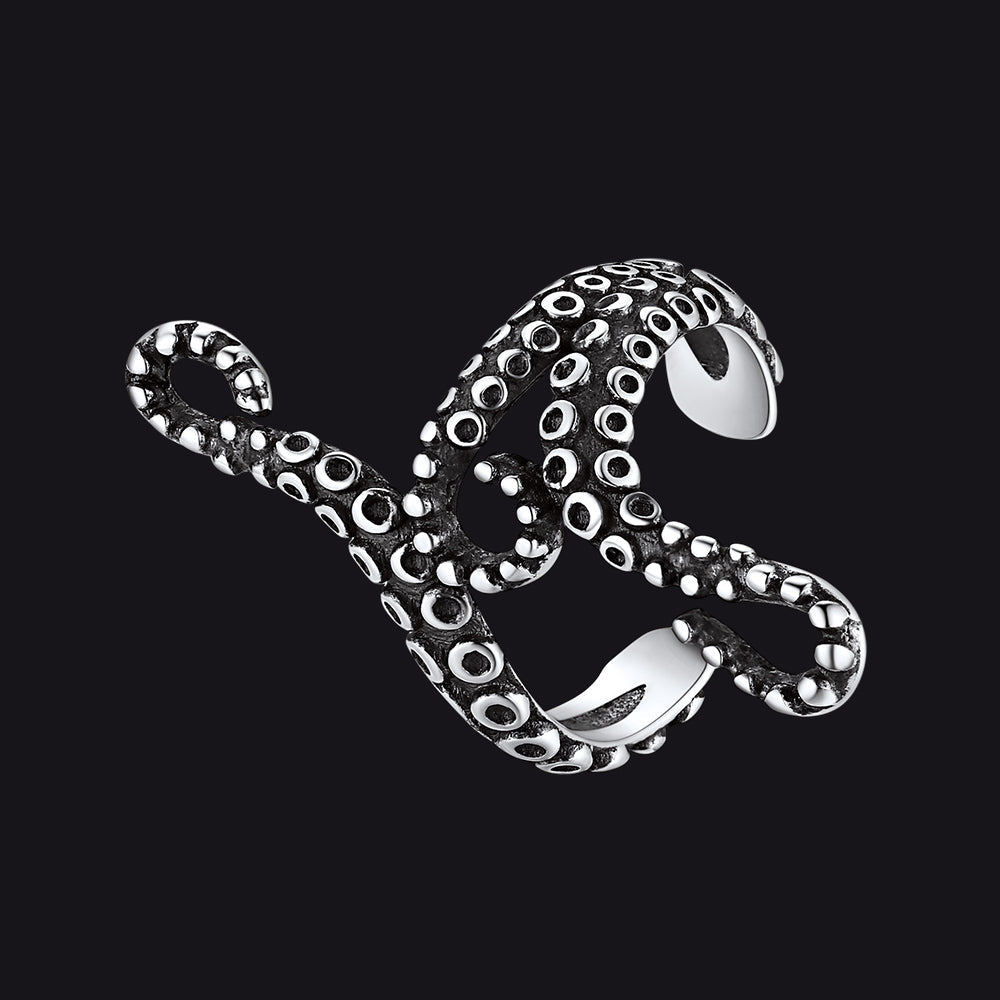 Sterling Silver Octopus Ear Cuff Earrings for