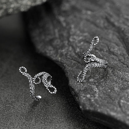 Sterling Silver Octopus Ear Cuff Earrings for