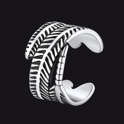 Sterling Silver Feather Ear Cuff Earrings for