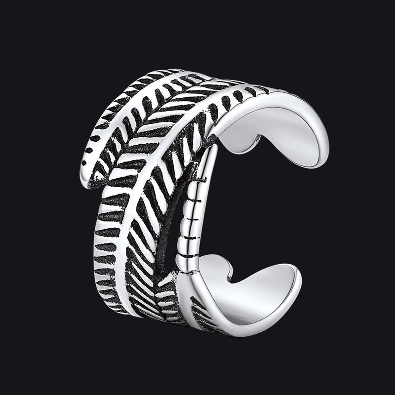 Sterling Silver Feather Ear Cuff Earrings for