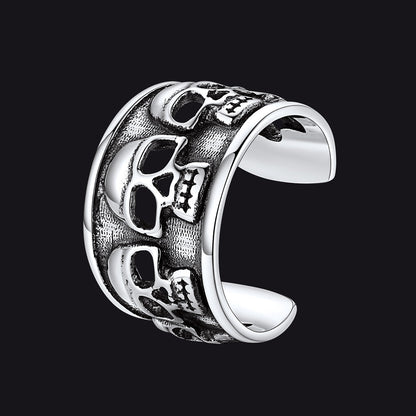 Sterling Silver Skull Ear Cuff Earrings Non-piercing for