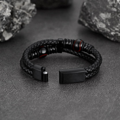 Sport Baseball Leather Cuff Bracelet Braided for