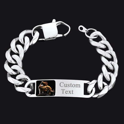 Customized Photo Cuban Chain Link Bracelet for