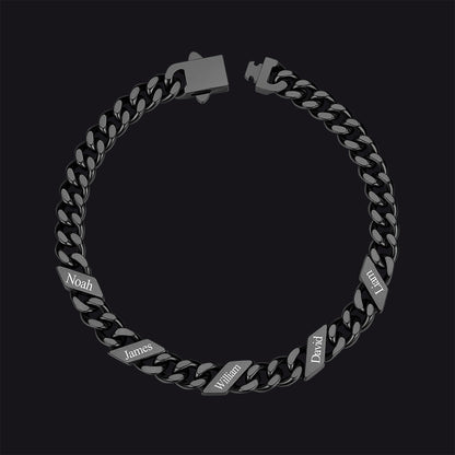 Custom Engraved Name Cuban Chain Bracelet for 7/9/12mm Width