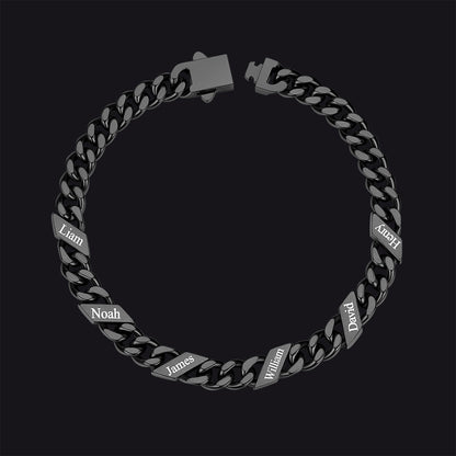 Custom Engraved Name Cuban Chain Bracelet for 7/9/12mm Width