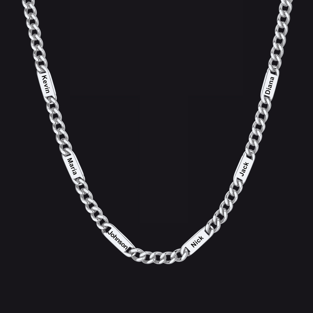 Customized Engraved Cuban Chain Name Link Necklace for