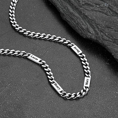 Customized Engraved Cuban Chain Name Link Necklace for