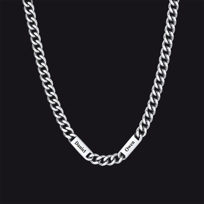 Customized Engraved Cuban Chain Name Link Necklace for