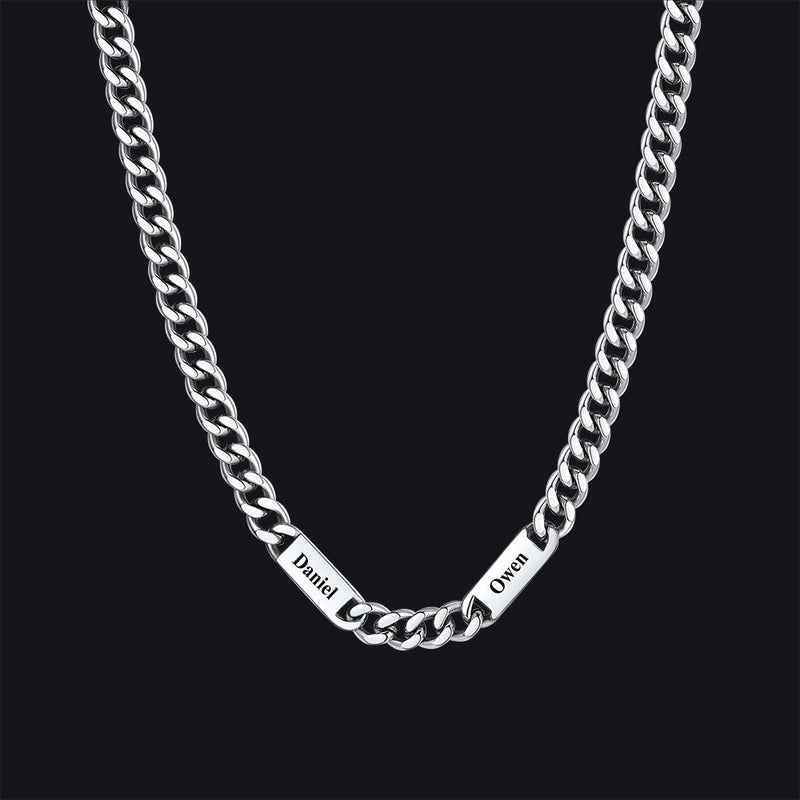 Customized Engraved Cuban Chain Name Link Necklace for