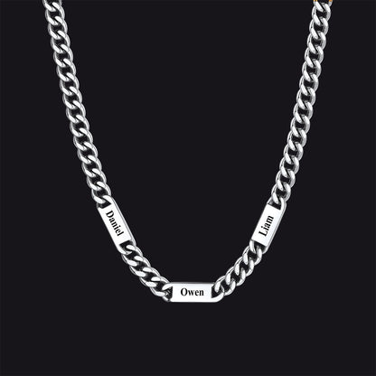 Customized Engraved Cuban Chain Name Link Necklace for