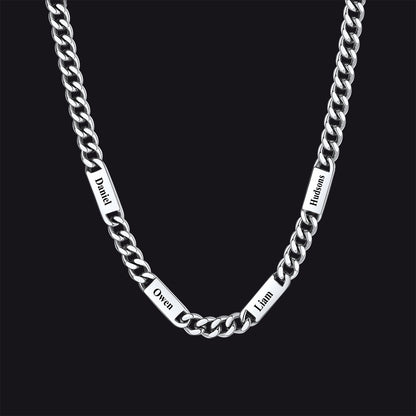 Customized Engraved Cuban Chain Name Link Necklace for