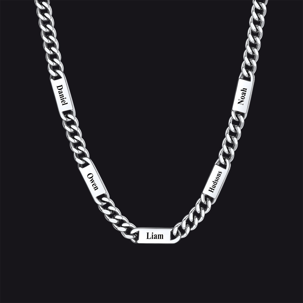 Customized Engraved Cuban Chain Name Link Necklace for