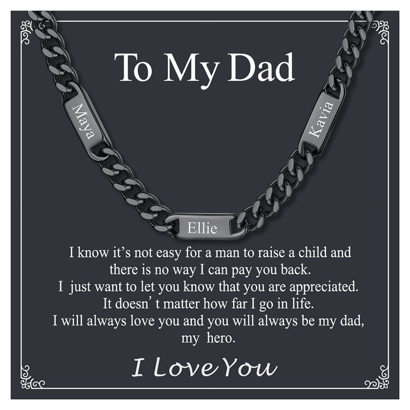Customized Engraved Cuban Chain Name Link Necklace for