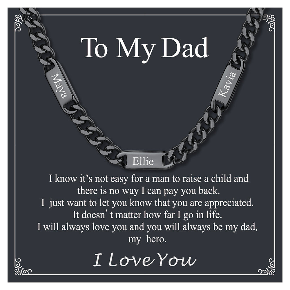 To My Engraved Name Chain Necklace, Birthday or Anniversary Gift for Him