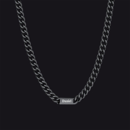 Customized Engraved Cuban Chain Name Link Necklace for