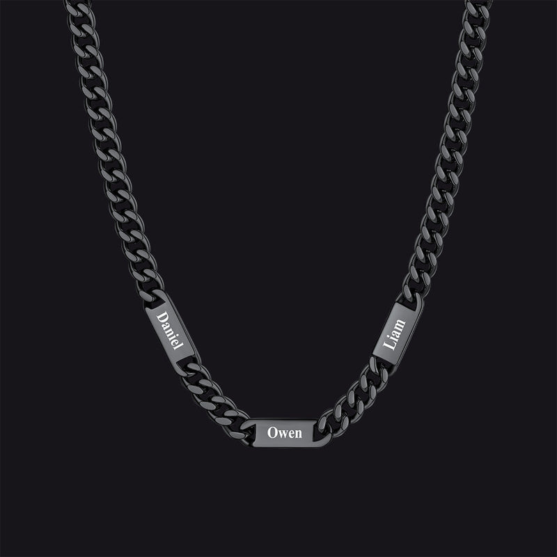 Customized Engraved Cuban Chain Name Link Necklace for