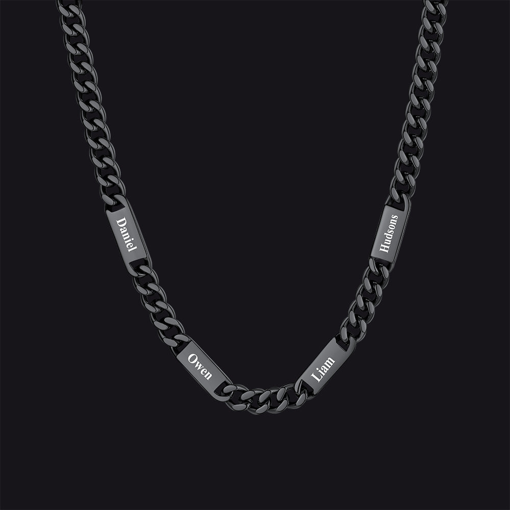 Customized Engraved Cuban Chain Name Link Necklace for