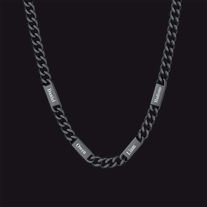 Customized Engraved Cuban Chain Name Link Necklace for