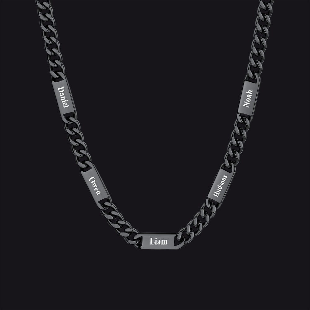 Customized Engraved Cuban Chain Name Link Necklace for