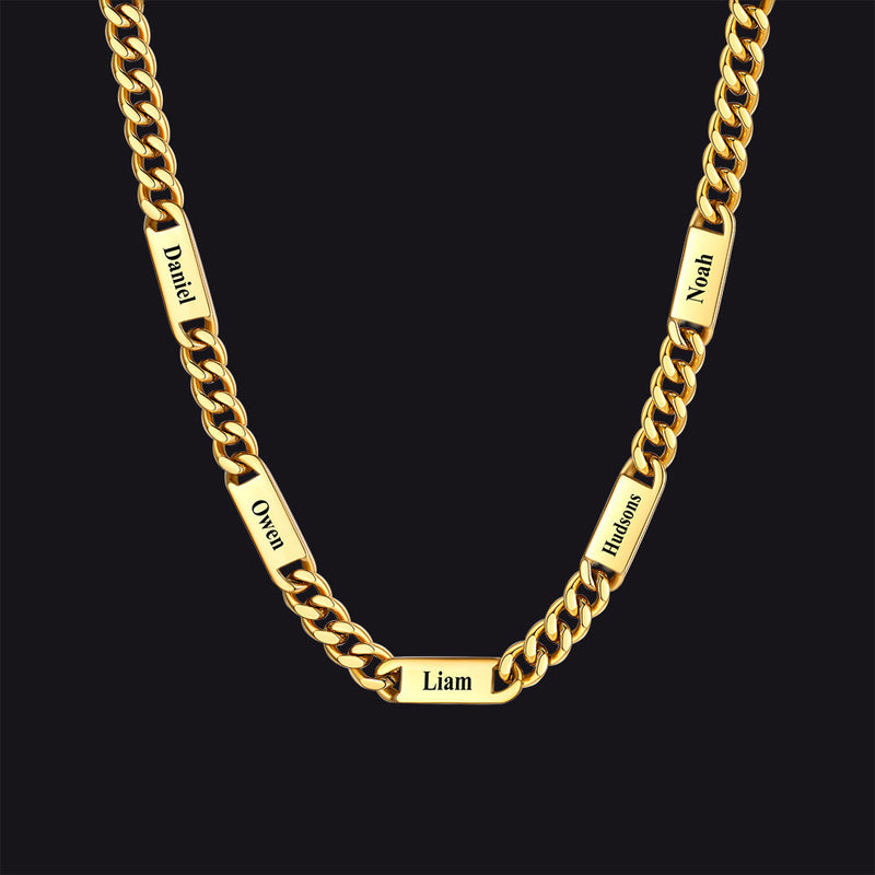 Customized Engraved Cuban Chain Name Link Necklace for
