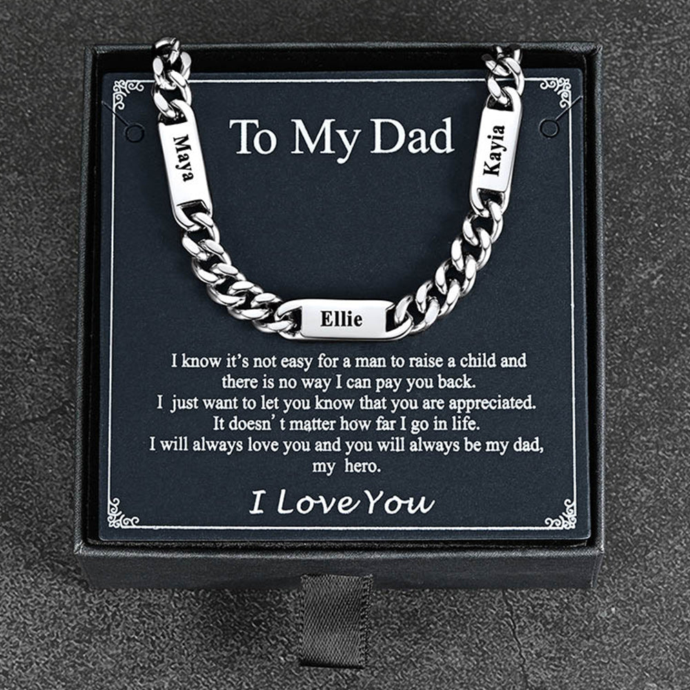 To My Engraved Name Chain Necklace, Birthday or Anniversary Gift for Him