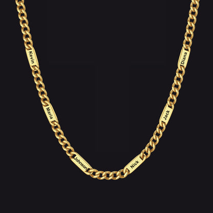 Customized Engraved Cuban Chain Name Link Necklace for