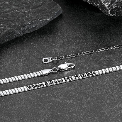 Customized Engraved Herringbone Snake Chain Choker Necklace for