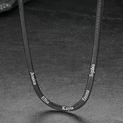 Customized Engraved Name Snake Chain Choker Necklace for