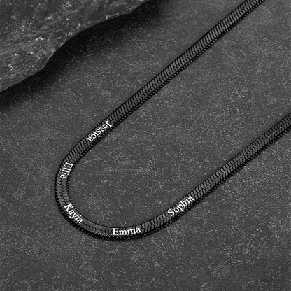 Customized Engraved Name Snake Chain Choker Necklace for