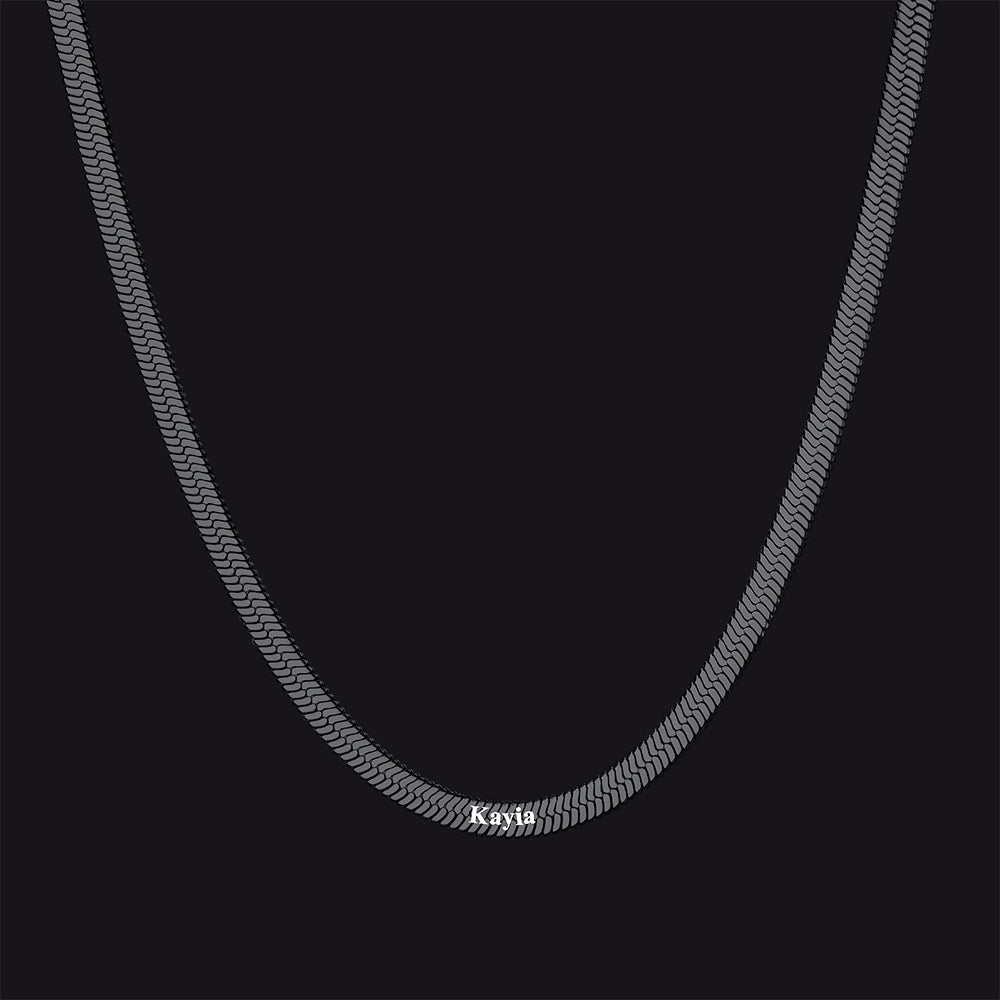Customized Engraved Name Snake Chain Choker Necklace for