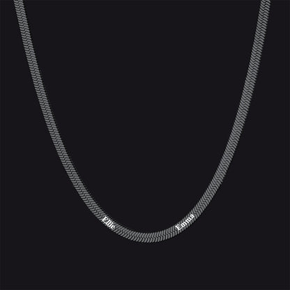 Customized Engraved Name Snake Chain Choker Necklace for