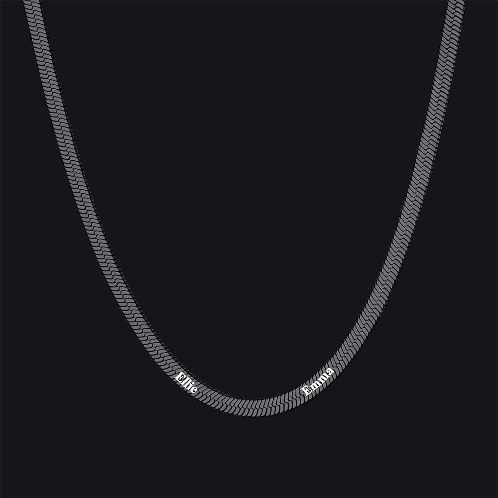 Customized Engraved Name Snake Chain Choker Necklace for