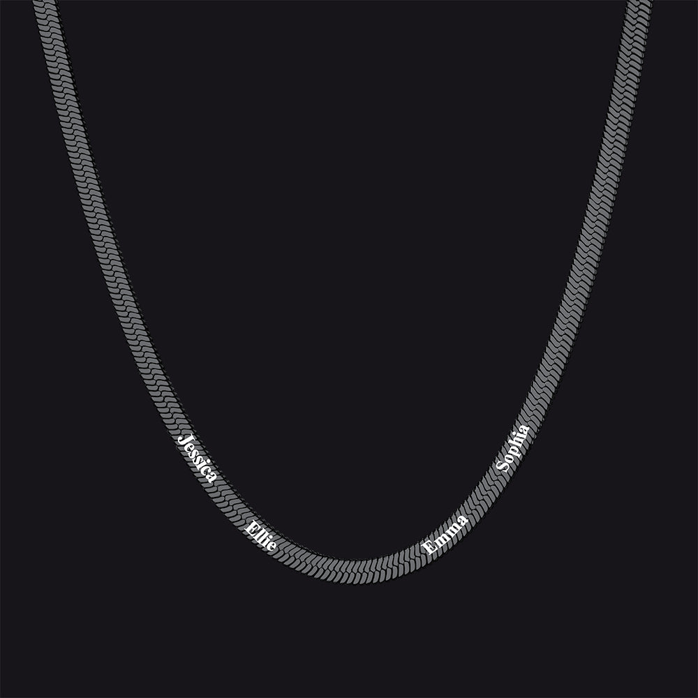 Customized Engraved Name Snake Chain Choker Necklace for