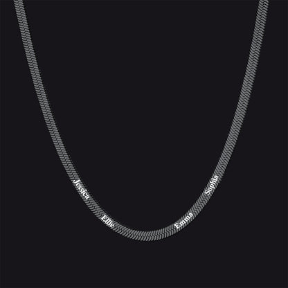 Customized Engraved Name Snake Chain Choker Necklace for