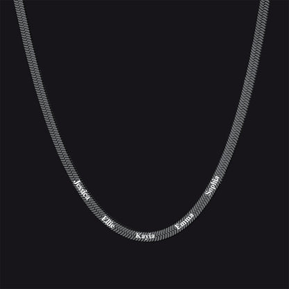 Customized Engraved Name Snake Chain Choker Necklace for