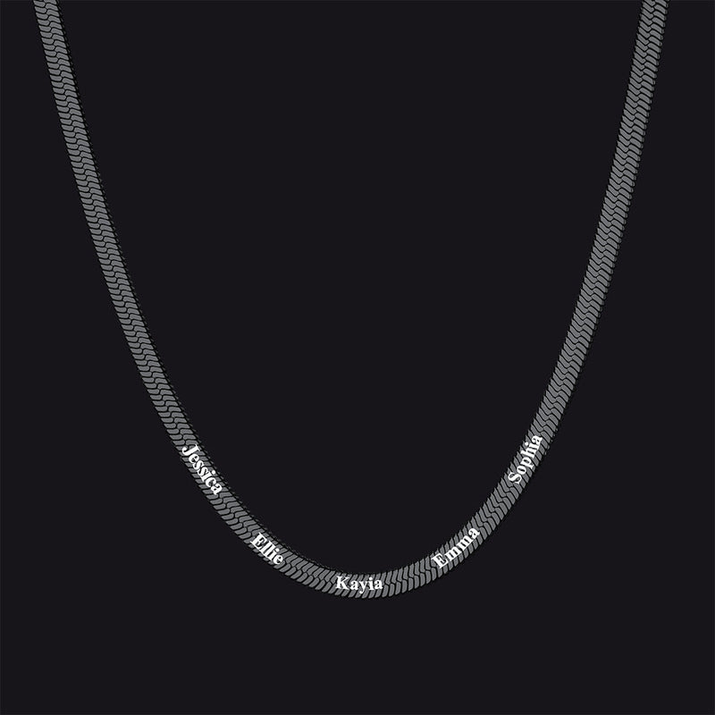 Customized Engraved Name Snake Chain Choker Necklace for