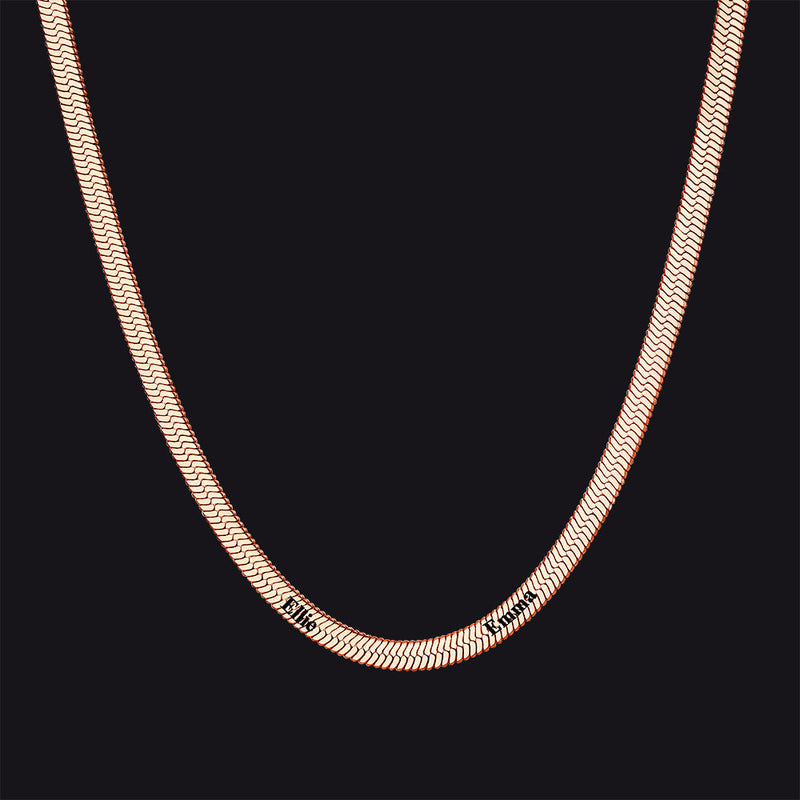 Customized Engraved Name Snake Chain Choker Necklace for