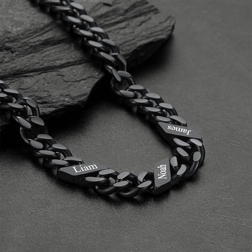 Customized Engraved Name Cuban Link Chain Necklace for , 7/9/12mm Width