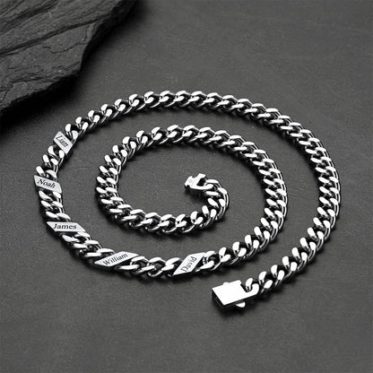 Customized Engraved Name Cuban Link Chain Necklace for , 7/9/12mm Width
