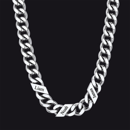 Customized Engraved Name Cuban Link Chain Necklace for , 7/9/12mm Width