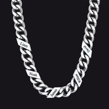 Customized Engraved Name Cuban Link Chain Necklace for , 7/9/12mm Width