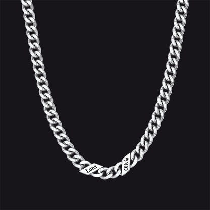 Customized Engraved Name Cuban Link Chain Necklace for , 7/9/12mm Width