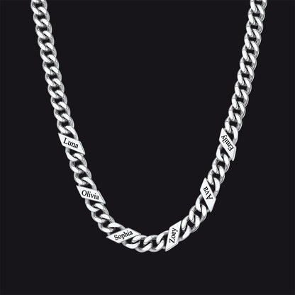 Customized Engraved Name Cuban Link Chain Necklace for , 7/9/12mm Width