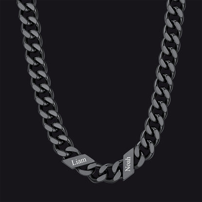 Customized Engraved Name Cuban Link Chain Necklace for , 7/9/12mm Width