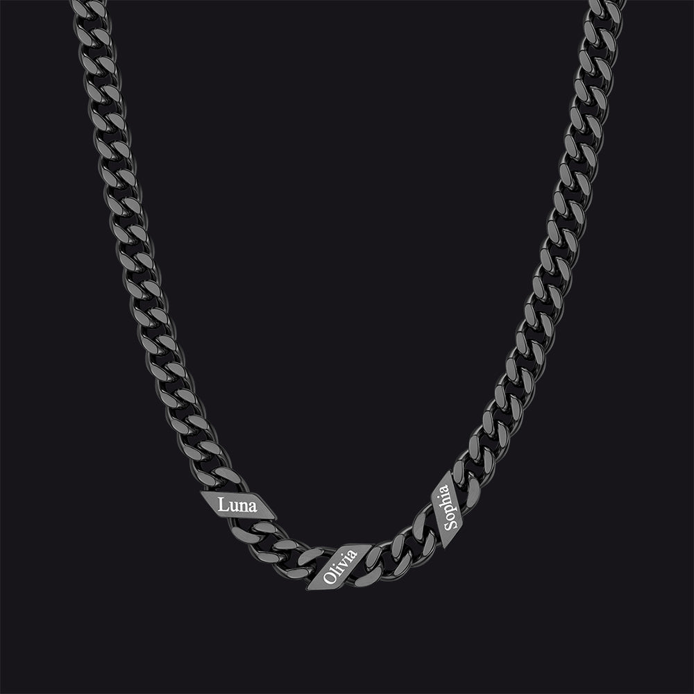 Customized Engraved Name Cuban Link Chain Necklace for , 7/9/12mm Width