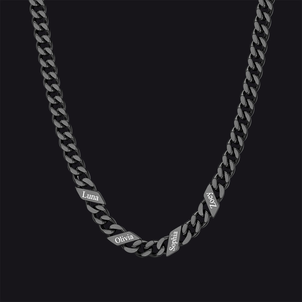 Customized Engraved Name Cuban Link Chain Necklace for , 7/9/12mm Width
