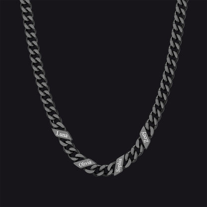 Customized Engraved Name Cuban Link Chain Necklace for , 7/9/12mm Width