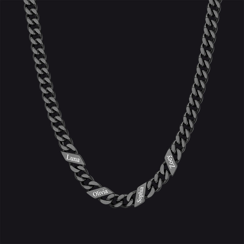 Customized Engraved Name Cuban Link Chain Necklace for , 7/9/12mm Width