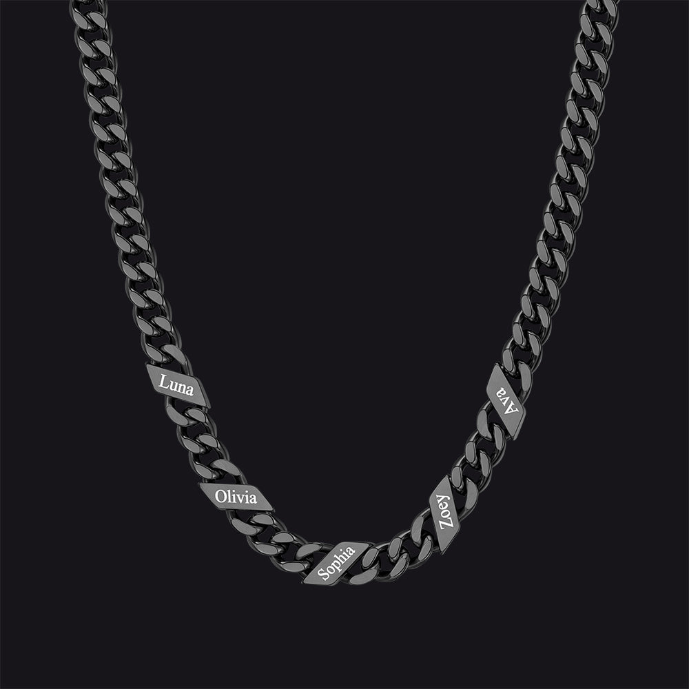 Customized Engraved Name Cuban Link Chain Necklace for , 7/9/12mm Width